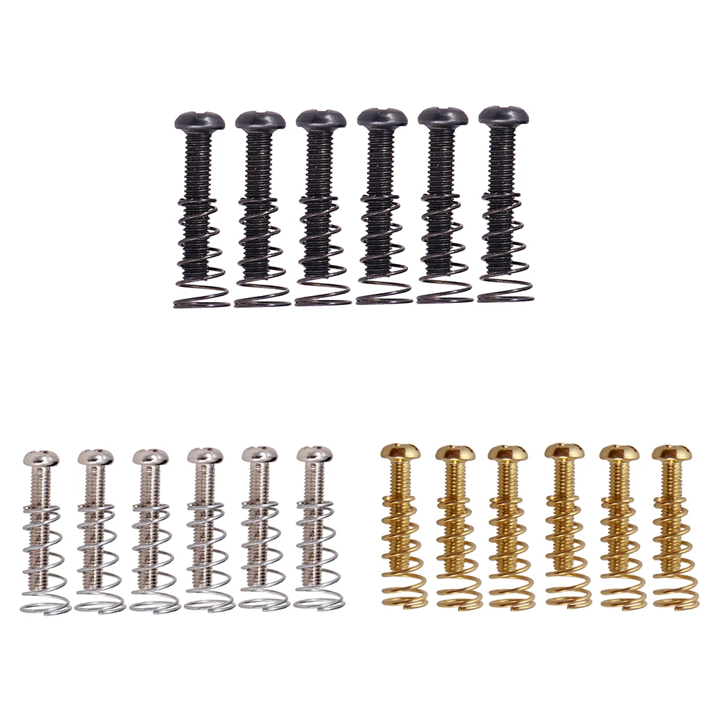 6 Pieces Iron Electric Guitar Bass Bridge Tailpiece Saddles Screws+Springs Guitar Parts