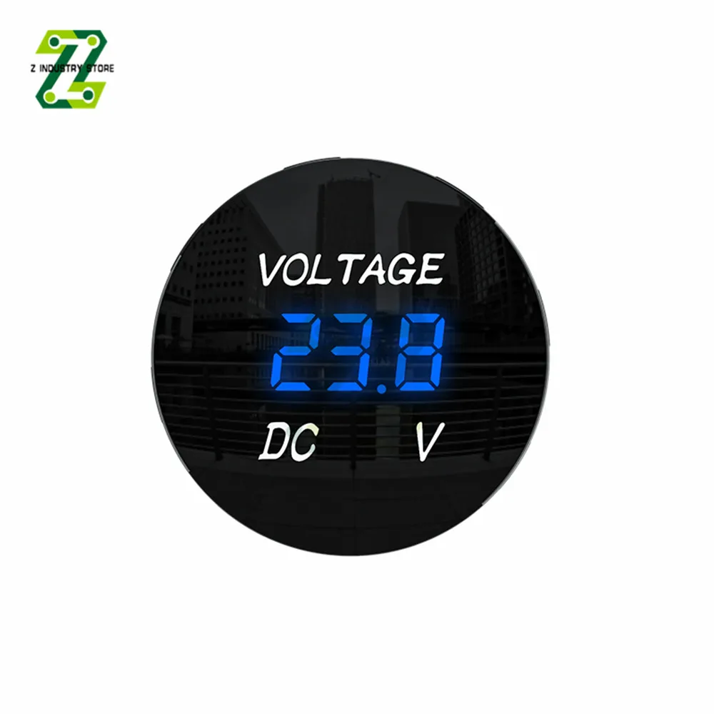 Voltmetro digitale a 3 bit pannello LED impermeabile rotondo Mini voltmetro digitale Volt Tester Monitor Display voltmetro DC 5-48V