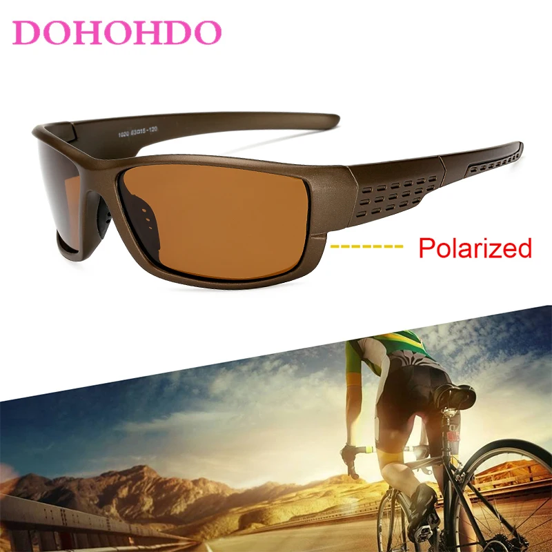 DOHOHDO New Polarized Sport Sunglasses Fashion Sun Glasses Windproof Mirror Goggles UV400 For Men Women Eyewear De Sol Feminino