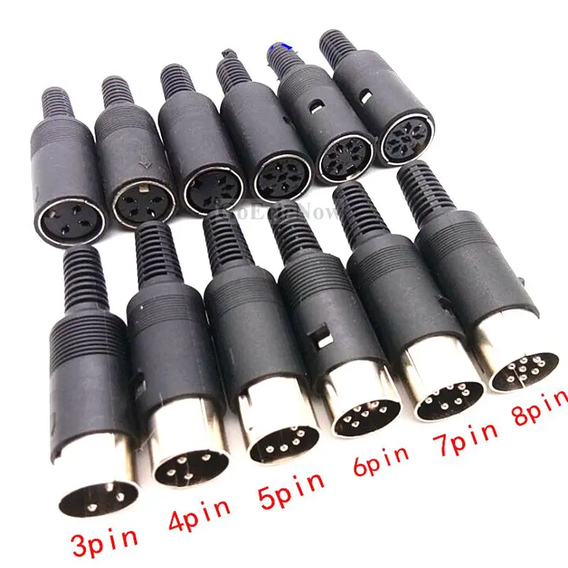 2 قطعة DIN 3 4 5 6 7 8 دبوس DIN ذكر + أنثى المقبس هولد لوحة جبل الهيكل موصل سبيكة لحام #4