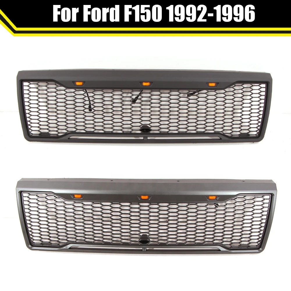 

Auto Parts Modified Pickup Bumper Grills Front Raptor Grille Mesh Grille W/LED Decoration Accessories For Ford F150 1992-1996