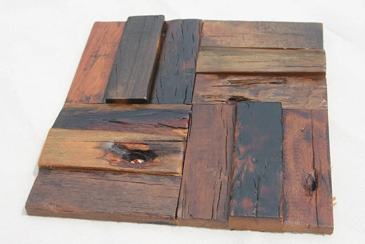 

11 шт. 3D твердая древняя лодка деревянная мозаичная плитка натуральный деревянный узор панель настенная плитка Backsplash DQ038