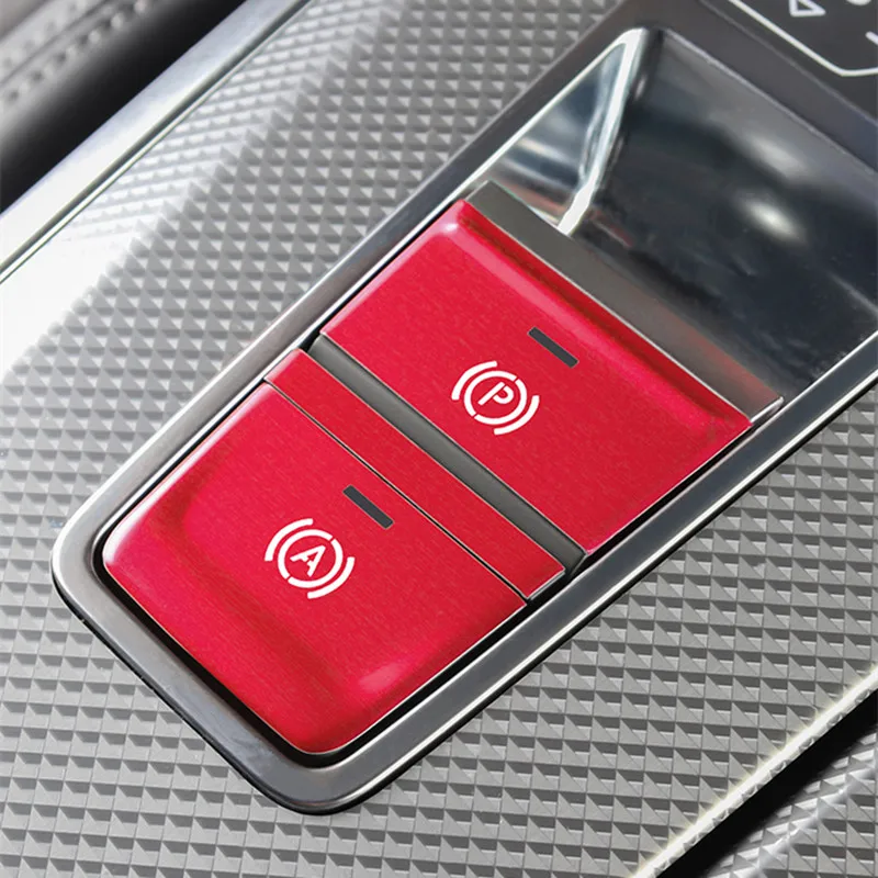 Car Styling Console Gear Electronic Handbrake P Button Decorative Frame Cover Trim Sticker For Audi A6 C8 Interior Accessories