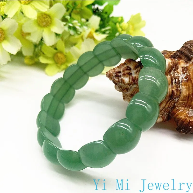 Natural Dongling Jade Green Hand Row Ice Seeds Semicircle Emerald Lucky Stone Boutique Men and Women Spot