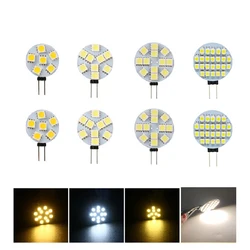 1 sztuk 1W do 5W G4 LED 5050 SMD okrągły 180 stopni ciepłe białe światło punktowe Marine Camper RV lampa światła żarówki DC 12V 6/9/12/24 chipy