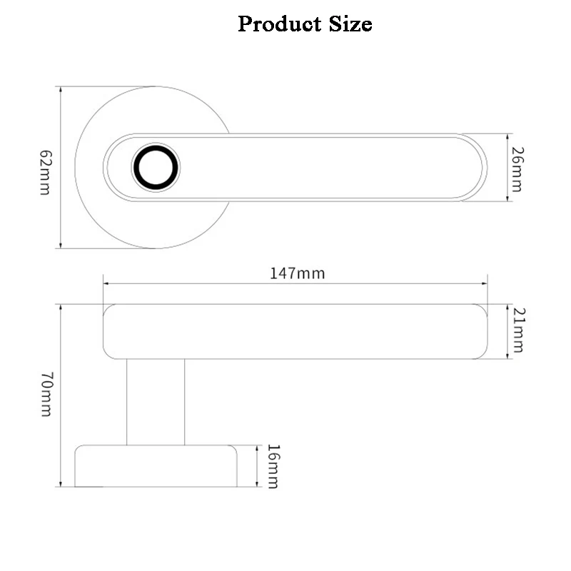 Imagem -03 - Fechadura Residencial Inteligente com Bluetooth Ttlock Alexa Google Home Trava com Impressão Digital Maçaneta Elétrica Fechadura de Madeira