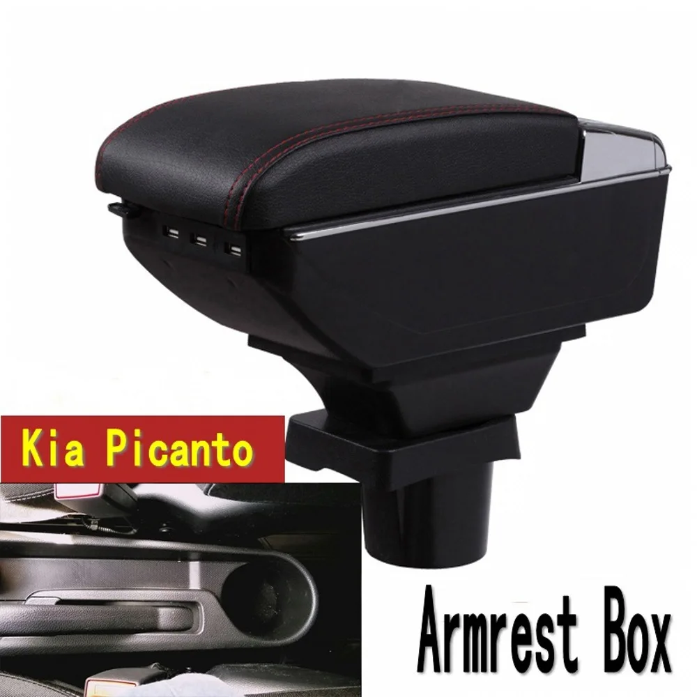 

Arm Elbow Rest For KIA Picanto JA Armrest Box Center Console Central Store Content with Cup Holder USB Interface