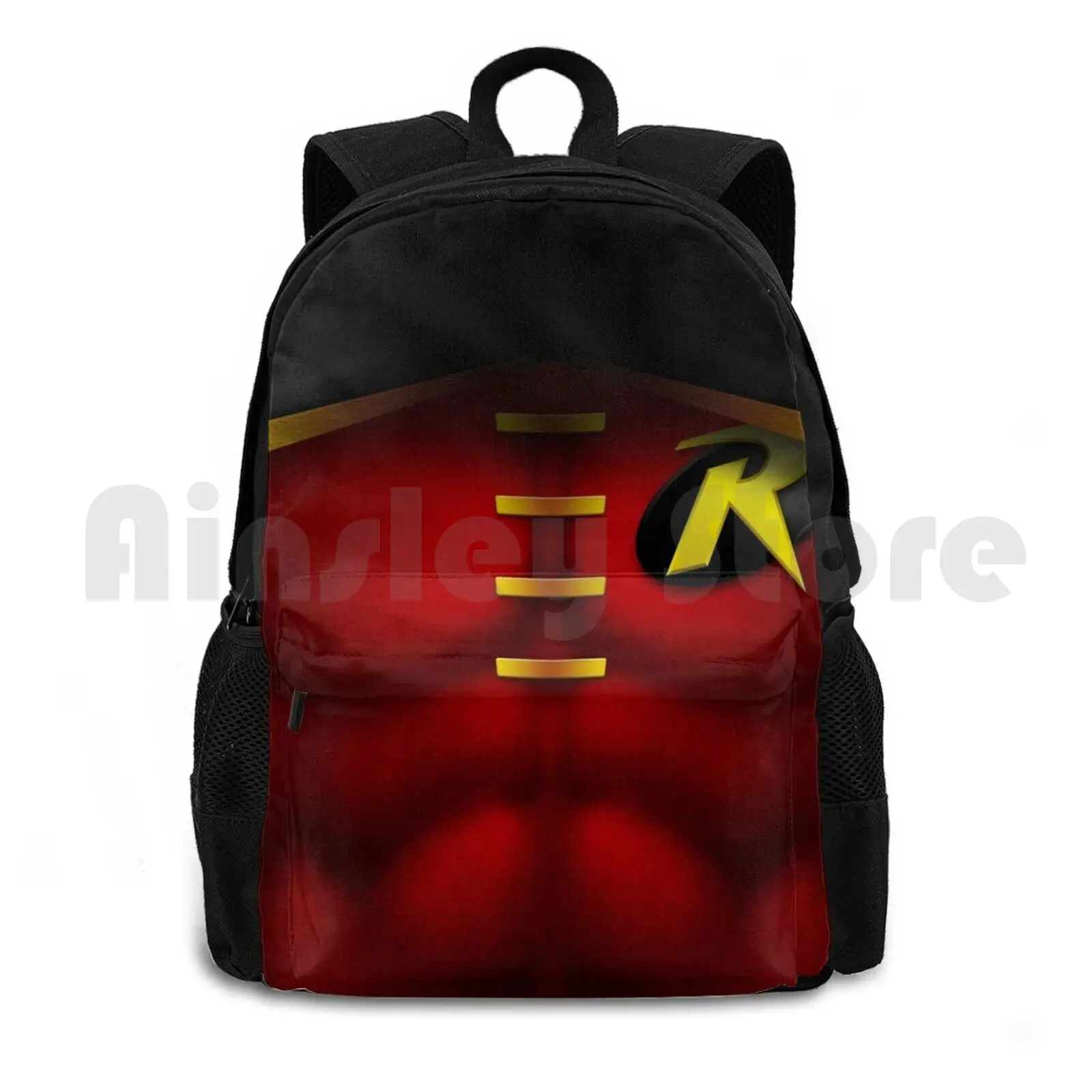 Robin : Superhero Art Outdoor Hiking Backpack Waterproof Camping Travel Cinema Film Art Superhero Superhero Hero Robin Red