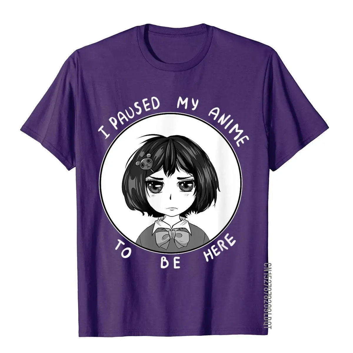 I Paused My Anime To Be Here Funny Anime Meme For Anime Fan T-Shirt High Street Cotton Mens Tops Tees Hot Sale Top T-Shirts