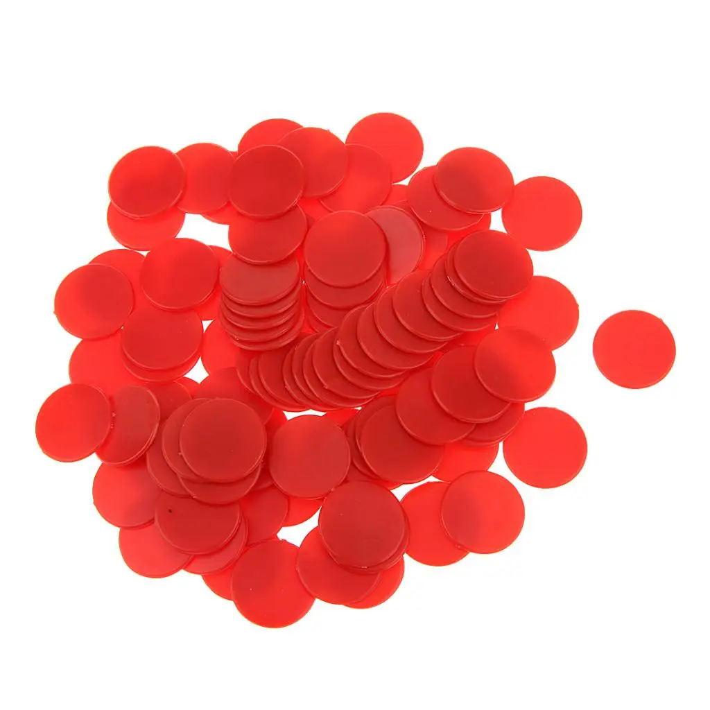 100 Opaque Plastic Board Game Counters Tiddly winks Numeracy Teaching Red Board Games Supplies Accessories