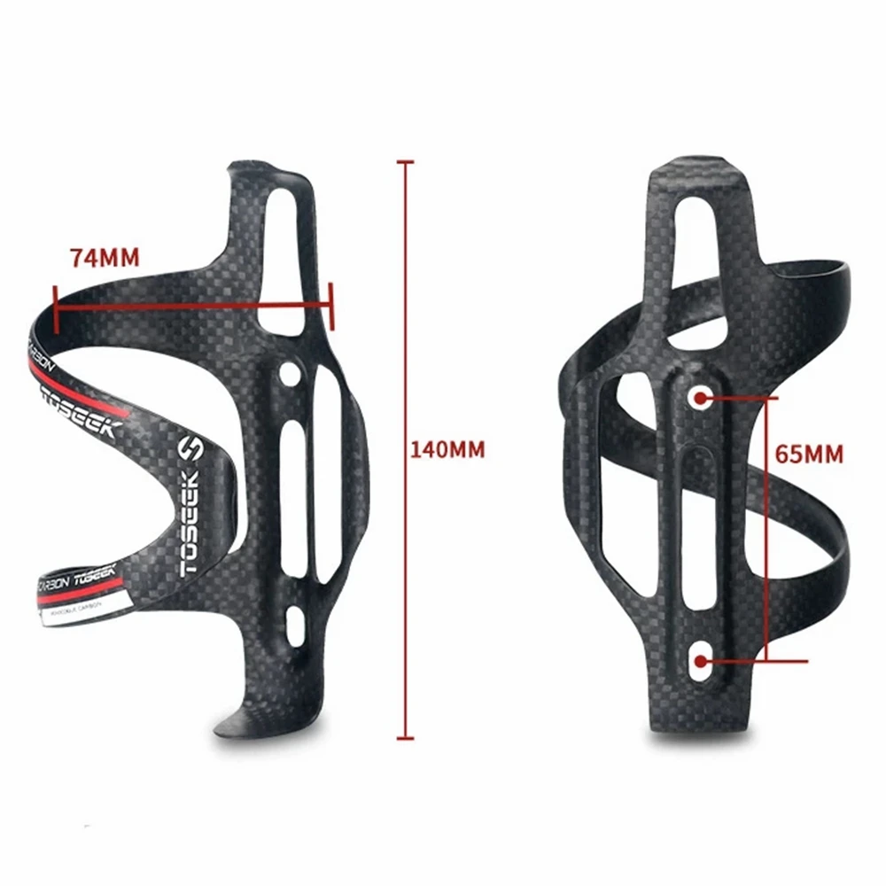 TOSEEK Carbon Fiber Bicycle Bottle Holder Bike Bottle Cage Cycling Water Bottle Holder Side Pull Left Right Opening Send screws