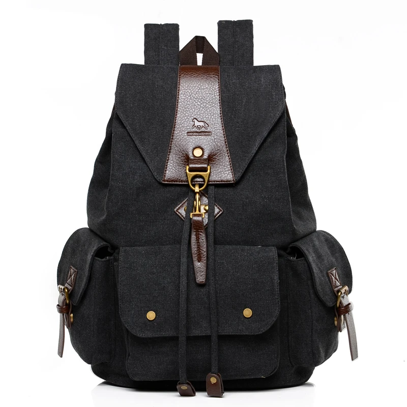 Manjianghong Business Leisure Travel Backpack Multi Functional Casual Canvas Bag Fashion Simple Personality Men Backpack Bag