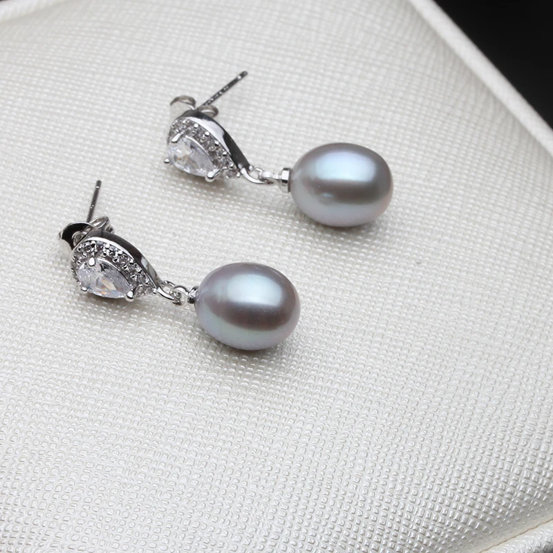 Mode Hochzeit Natürliche Perle Ohrringe 925 Silber, Braut Weiß Süßwasser Schmuck Perle Ohrringe Frau Frau Mutter Geburtstag Geschenk – Detail 7
