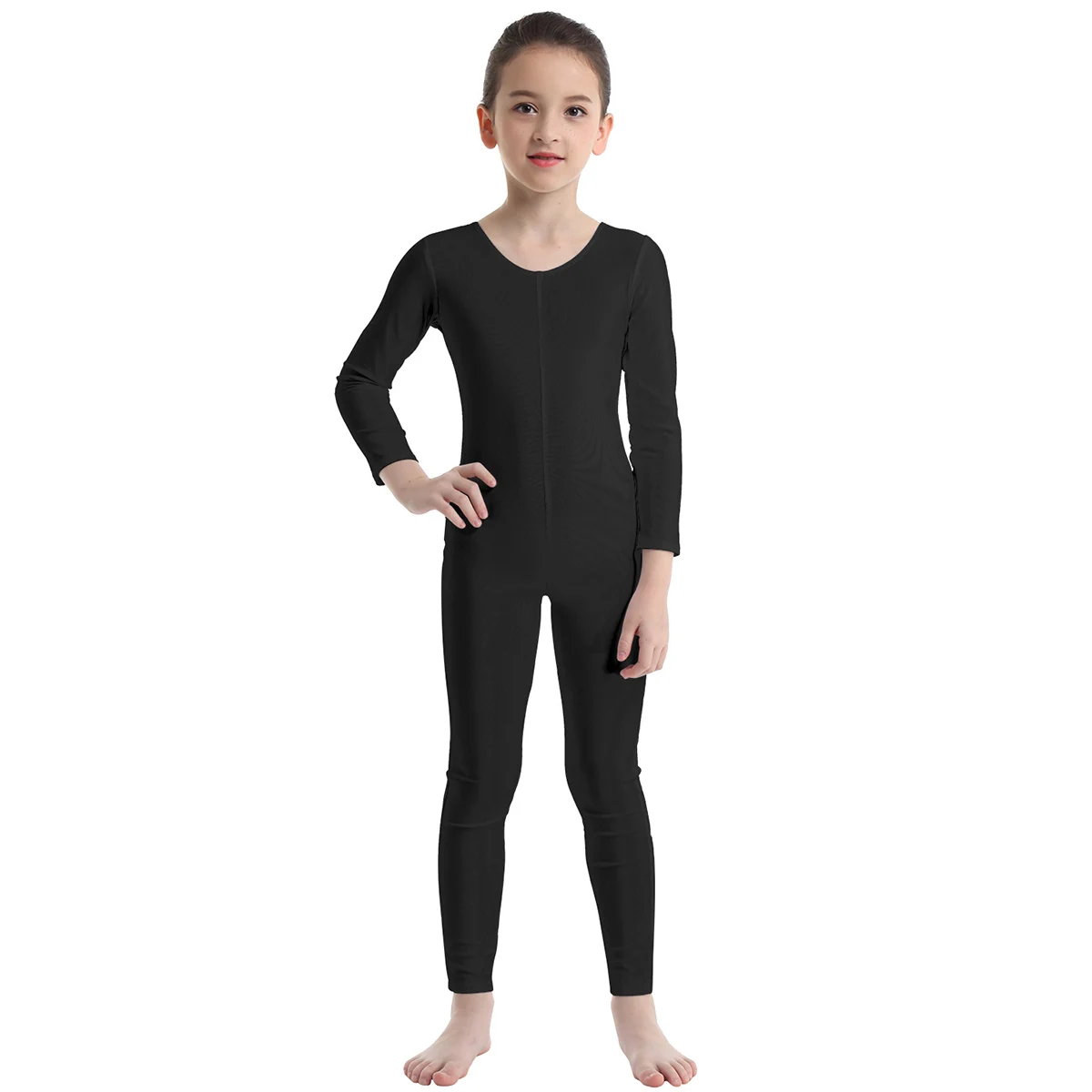 Kids Girls Long Sleeves Ballet Dance Gymnastics Leotard Jumpsuit Unitard Dancewear Children Dance Outfit Performance Costume