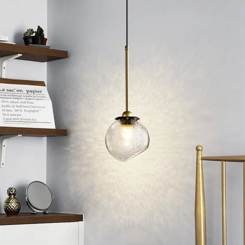 

Simple Restaurant Chandelier Nordic Glass Personality Creative Bar Small Hanging Light Net Red Living Room Bedroom Bedside Lamps