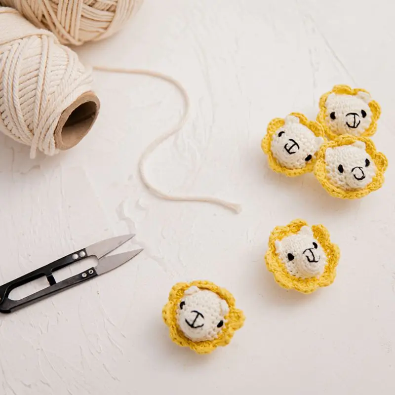 Crochet Beads Cute Animal Lion Fox DIY Molar Knitting Jewelry Crib Baby Sensory Baby Toys Children\'s Products