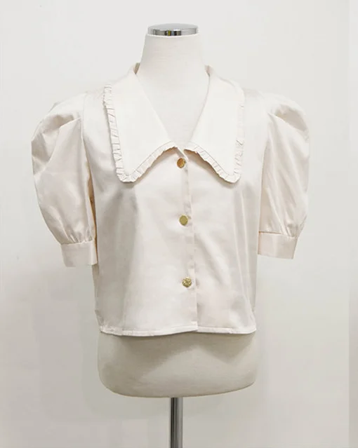 New Spring Vintage White Shirt Female Oversize Tops Women Short Sleeve Girls Blouse Summer New Women Blouses Femme Blusas