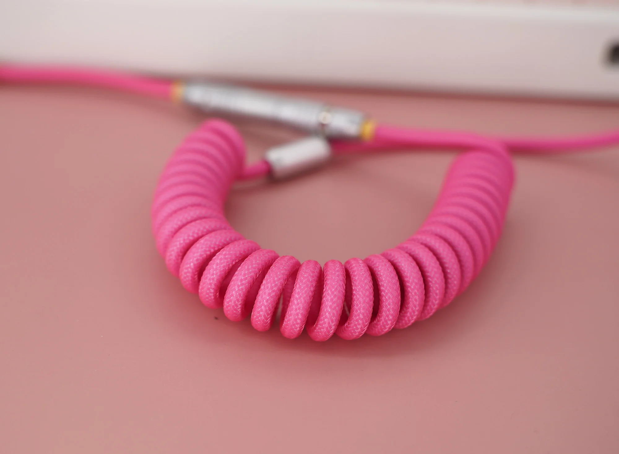 GeekCable Customized DIY Manual Mechanical Keyboard Amilo Data Cable Braided Fluorescent Pink Mechanical Keyboard Cable Type-C