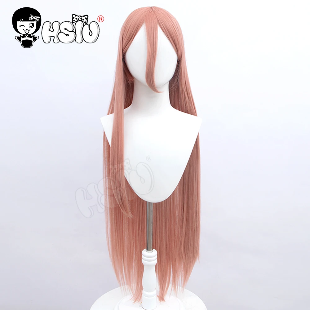 Power cosplay wig Anime Chainsaw Man cosplay 「HSIU 」 Pink orange sexy long wig Fiber synthetic wig+Free Gift headwear+wig cap