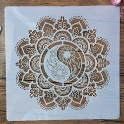 12*12inch Mandala Geometry Taiji DIY Layering Stencils Wall Painting Scrapbook Coloring Embossing Album Decorative Template