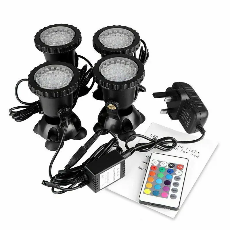 Ir Remote Controlled Rgb Dompelpompen Spotlight Onder Water Aquarium Aquarium Zwembad Vijver Tuin Fontein Lamp IP68 Multicolor