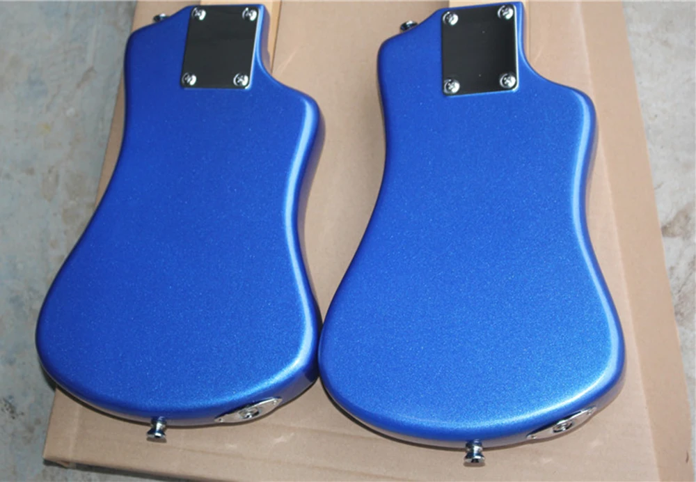 Factory Outlet-6 Strings Left Handed Blue Mini Electric Guitar with Rosewood Fretboard,Suitable for Travel/Children