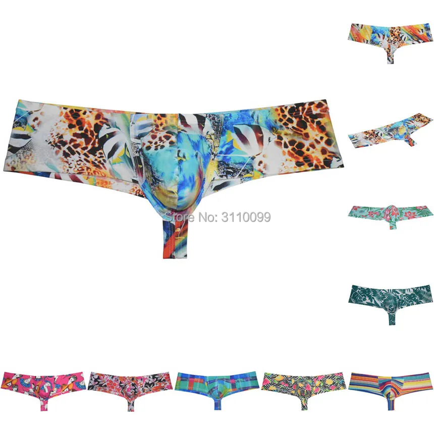 Polychrome Men's Cheek Boxers Enhancing Pouch Bikini Skimpy Trunks Underwear