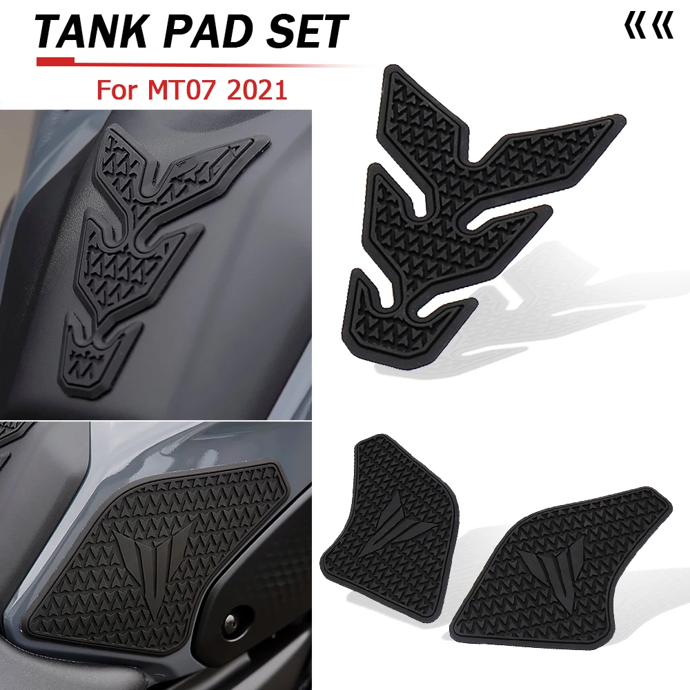 

2021 New a set Black Motorcycle Fuel Tank Cushion Knee Pad Fuel Tank Pads Side Sticker For Yamaha MT07 MT 07 MT-07 mt07 mt 07