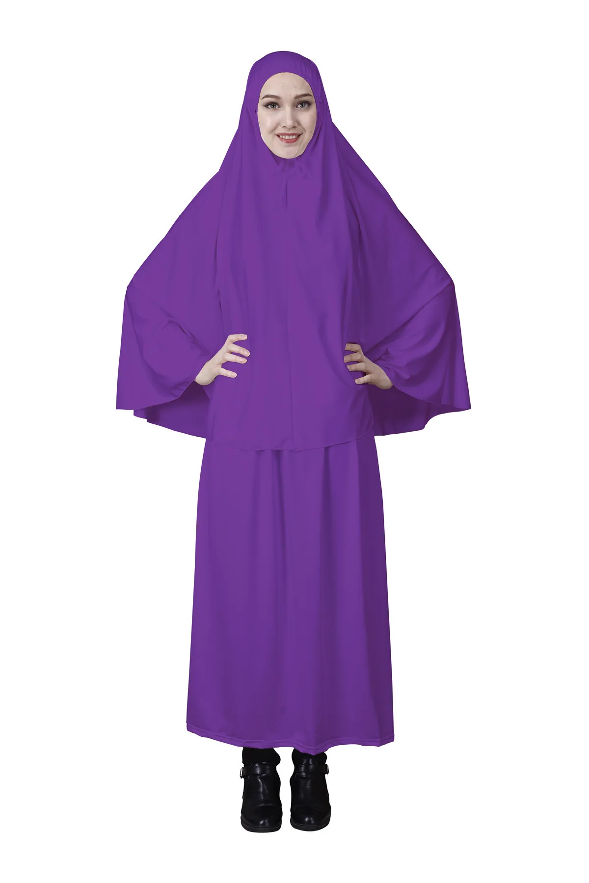 Imagem -05 - Vestidos Ramadan Eid Abaya para Mulheres Vestuário de Oração Muçulmana Khimar Longo Vestido Hijab Dubai Abayas Roupa Burqa Islâmica Conjunto de Peças