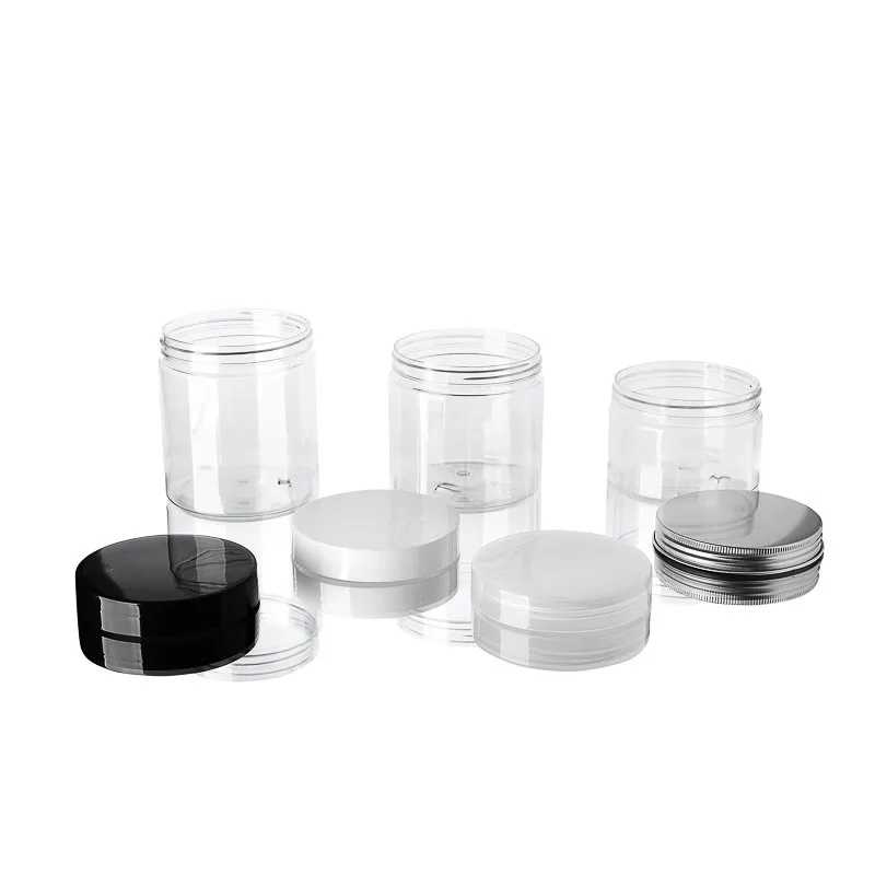 Wholesale 500ml Empty Cream Jar Facial Mask PET Container Bottles Clear Bottle With Plastic lid Makeup Cosmetic Packing Bottles