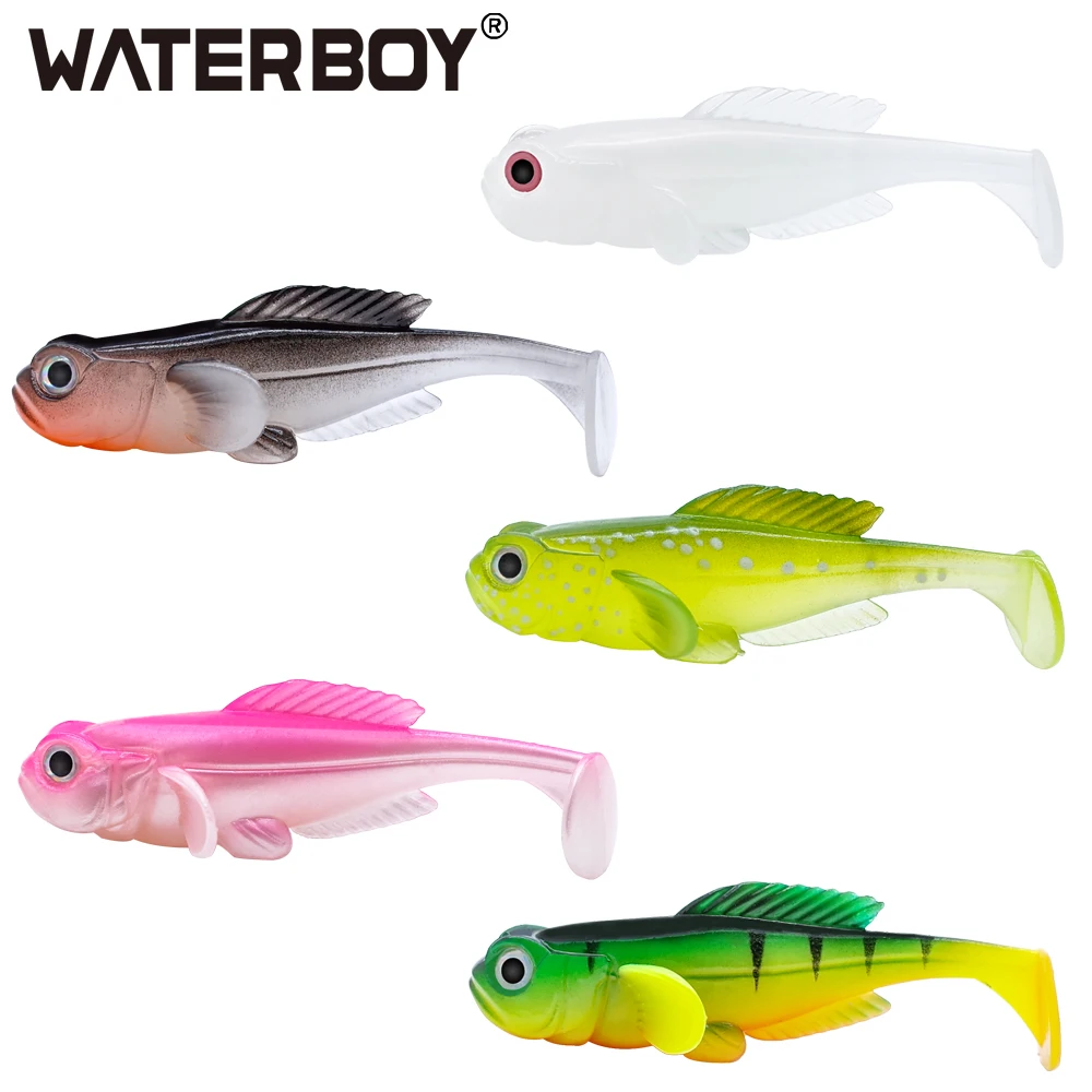 5pcs/Pack Goby Paddle Soft Lure 80mm 9.5g Ultra Realistic Design Fish Baits Finest Detailed Softbait New Swimbait Fishing Lure