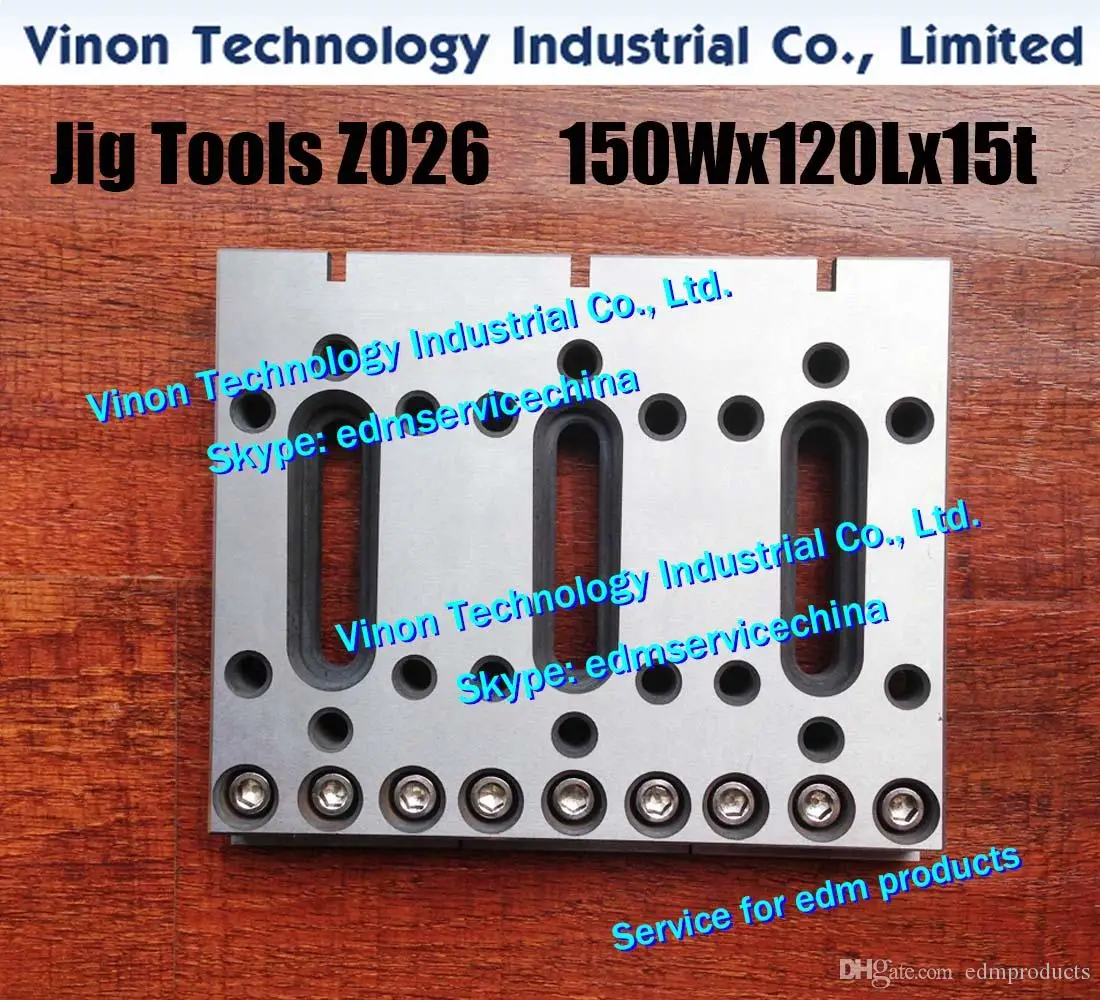 Z026 edm Jig Tools 150Wx120Lx15tmm for wire-cut edm machine, Wire EDM Fixture Board Stainless Jig Tool For Clamping