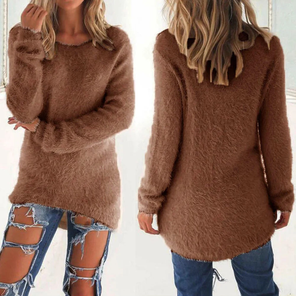 2024 Women Warm Sweater Spring O-Neck Loose Cotton Knitted Long Sweater Pullover Casual Oversize Blouse suéteres кофта женская