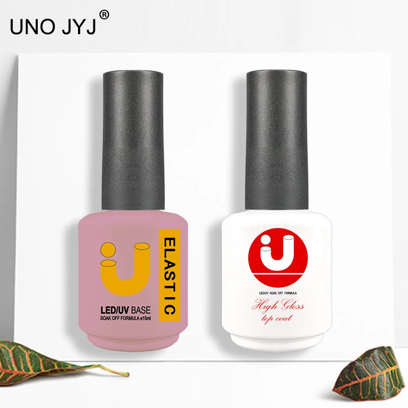 Base y capa superior de 15ml para uñas de Gel, barniz uv semipermanente Gellac superior brillante sin limpiar, Base de goma gruesa, esmalte de uñas en Gel, nuevo