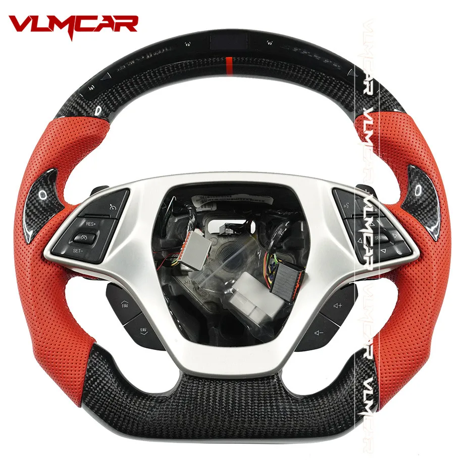 

Customized Carbon Fiber Steering Wheel With LED For Chevrolet Corvette C7 / Suitable All Models