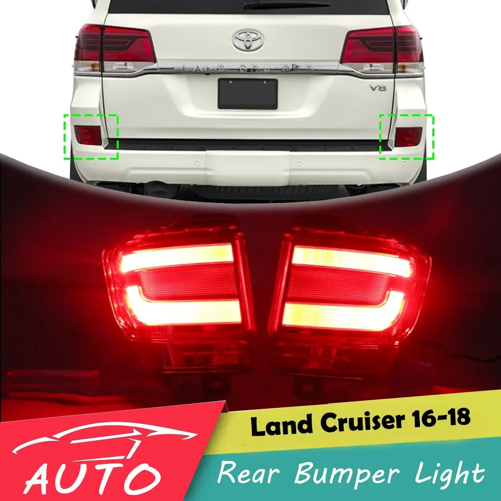 

Red LED Rear Bumper Tail Light For Toyota Land Cruiser 2016 2017 2018 Brake Lamp