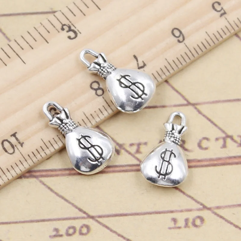 20pcs Charms Wallet Dollar Purse Money 17x9mm Tibetan Silver Color Pendants Antique Jewelry Making DIY Handmade Craft