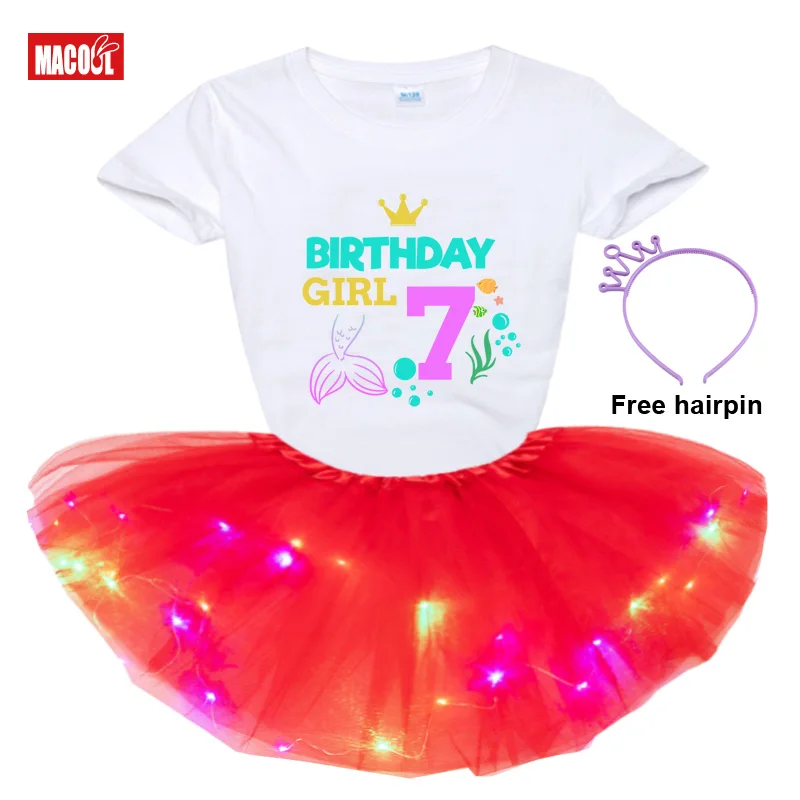 Girl Birthday Tutu Dress Sets Party Gift  5st Personalized Custom Name Number Summer Clothes Children Suit Kids Outfit Clothing