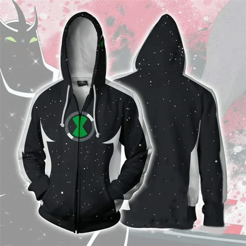 Impressão 3D Alien Force Hoodie, Diamondhead Heatblast Cosplay