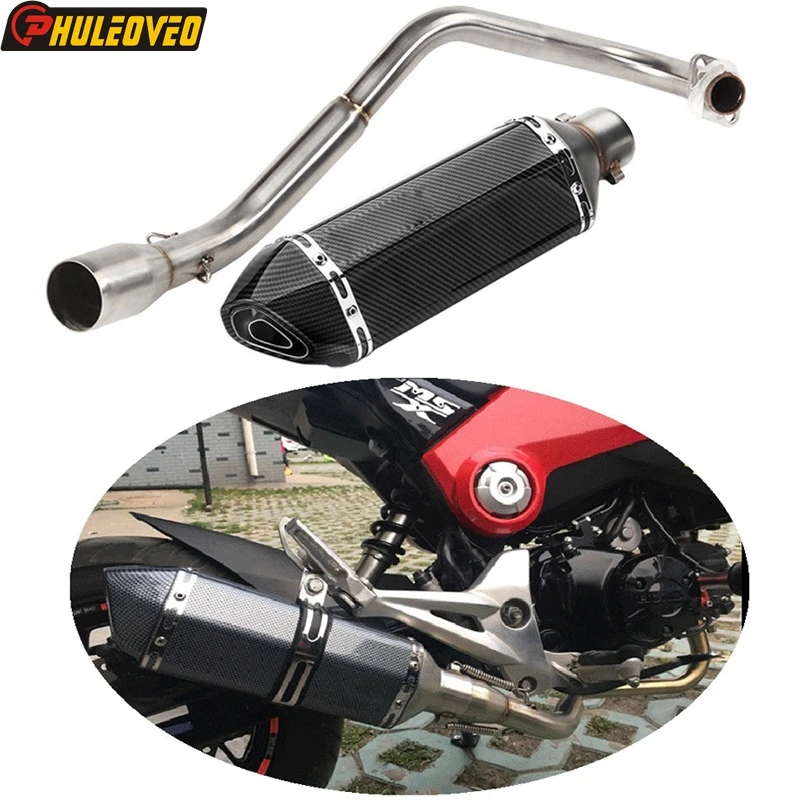 

Motorcycle Exhaust System Connector Header Link Pipe for Honda Grom MSX125 MSX 125 2013-2018 with Muffler Escape Exhaust Demper