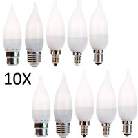 10Pcs/Lot E27 E14 LED Flame Chandelier Bulb 3W E12 B22 Candle 2835 SMD Velas Decorativas Home Lighting Replace 25W Halogen Lamps