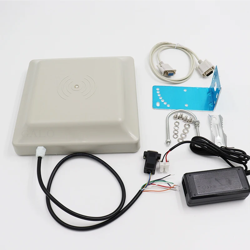 RFID-Lecteur de carte intégratif UHF à longue portée, contrôle d\'accès, poignées de 0 à 6m, distance d\'ecter avec antenne 8dbi, RS232, RS485, Wiegand