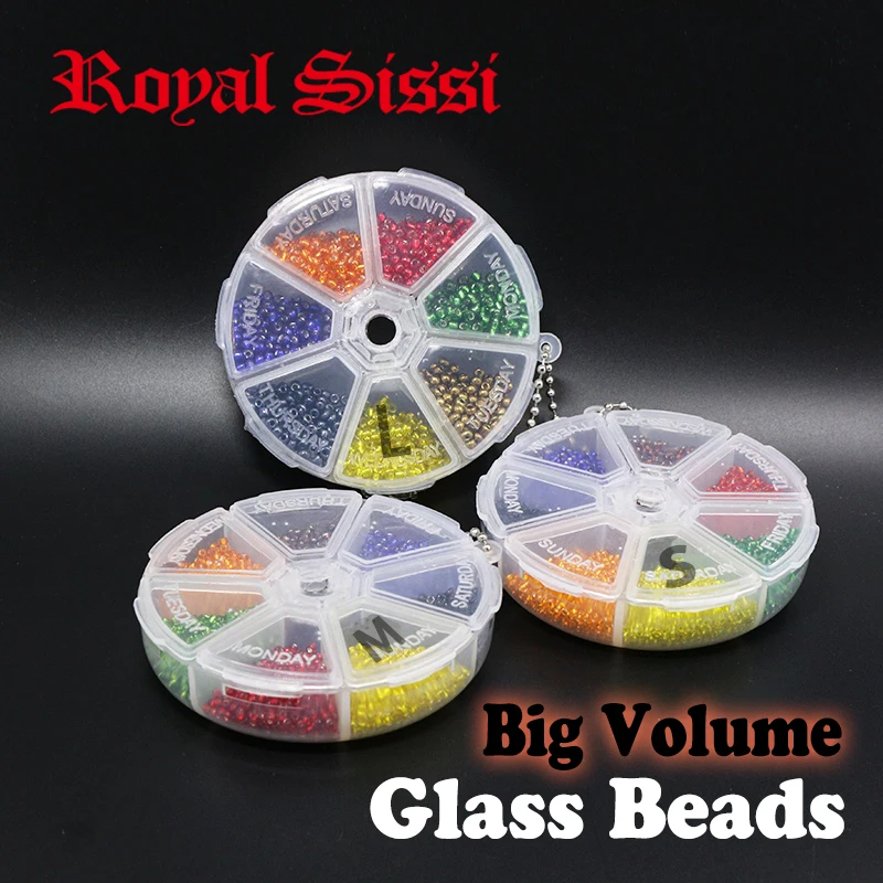 Royal Sissi 7colors boxed fly tying glass beads set 3optional sizes sinking resin head bead nymph midge pupa fly tying materials