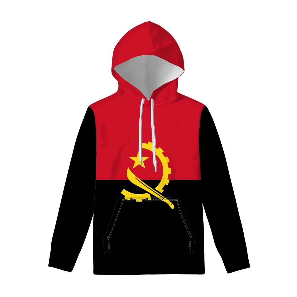 Angola zipper hoodie Free 3d Custom Made Name Number Team Logo Ao pullover Ago Country Portuguese Nation Angolan Flag clothes