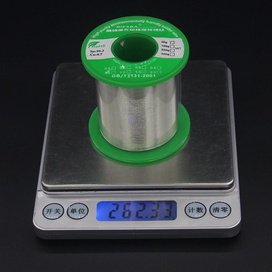 1Pcs 250G 1.1LB ตะกั่วบัดกรีลวด Sn99.3 Cu0.7 Rosin Core ไฟฟ้าบัดกรี RoHs Rosin Core Solder ดีบุก