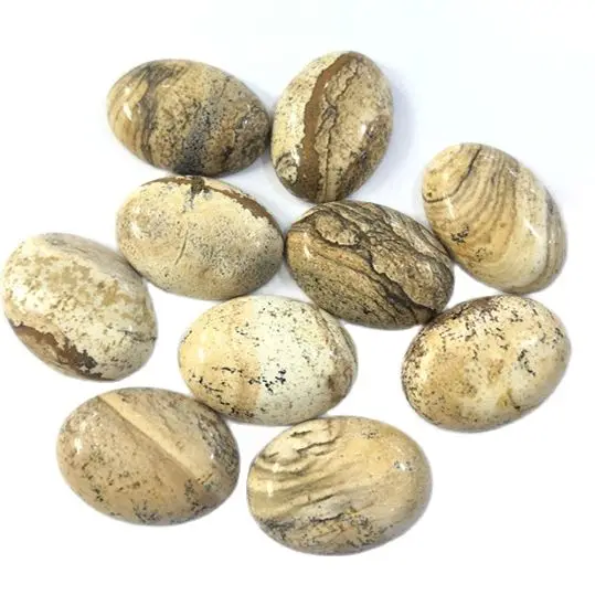 Natural Gemstone Cabochon Picture Jasper 18x25mm Oval Genuine Stone CAB for jewelry making Wholesale loose beads