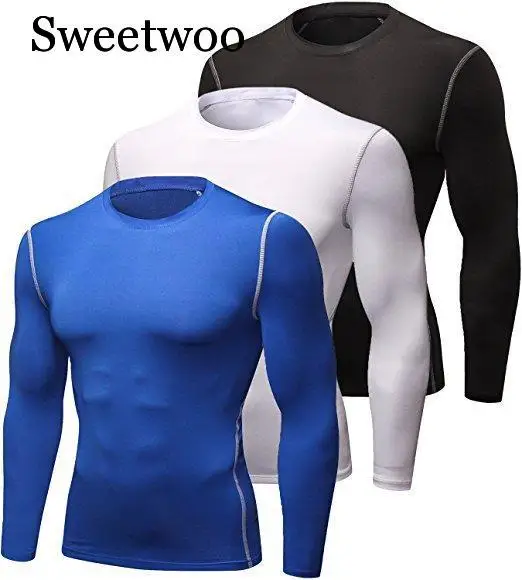 

Brand Men's Long-sleeved O-neck T-shirt Natural Green Tight-fitting Sweat-absorbent Sports Long-sleeved Quick-drying Clothes