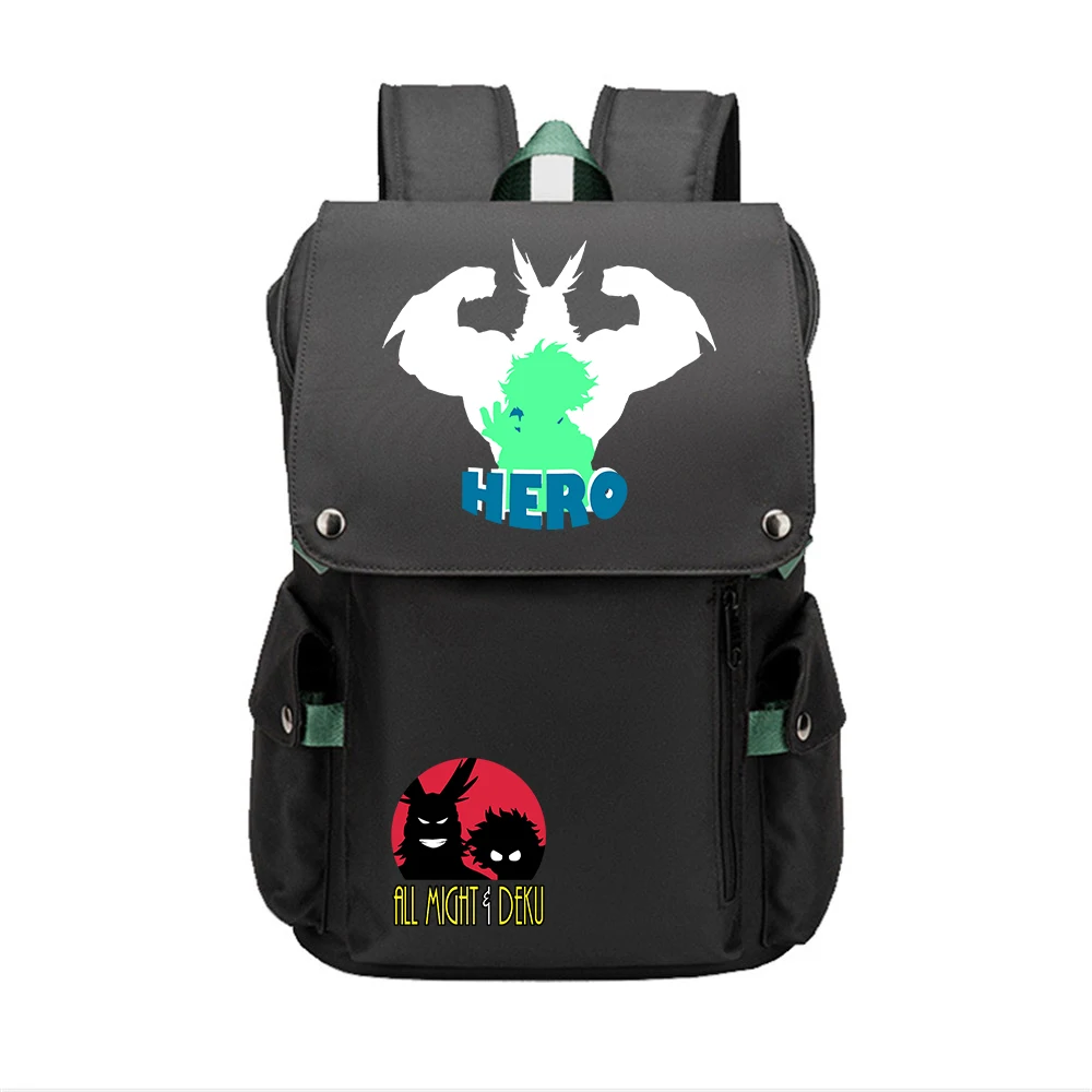 My Hero Academia Anime School Bags Midoriya Izuku Bookbag Large Travel Backpack Cartoon Women Bagpack USB Oxford Laptop Rugzak