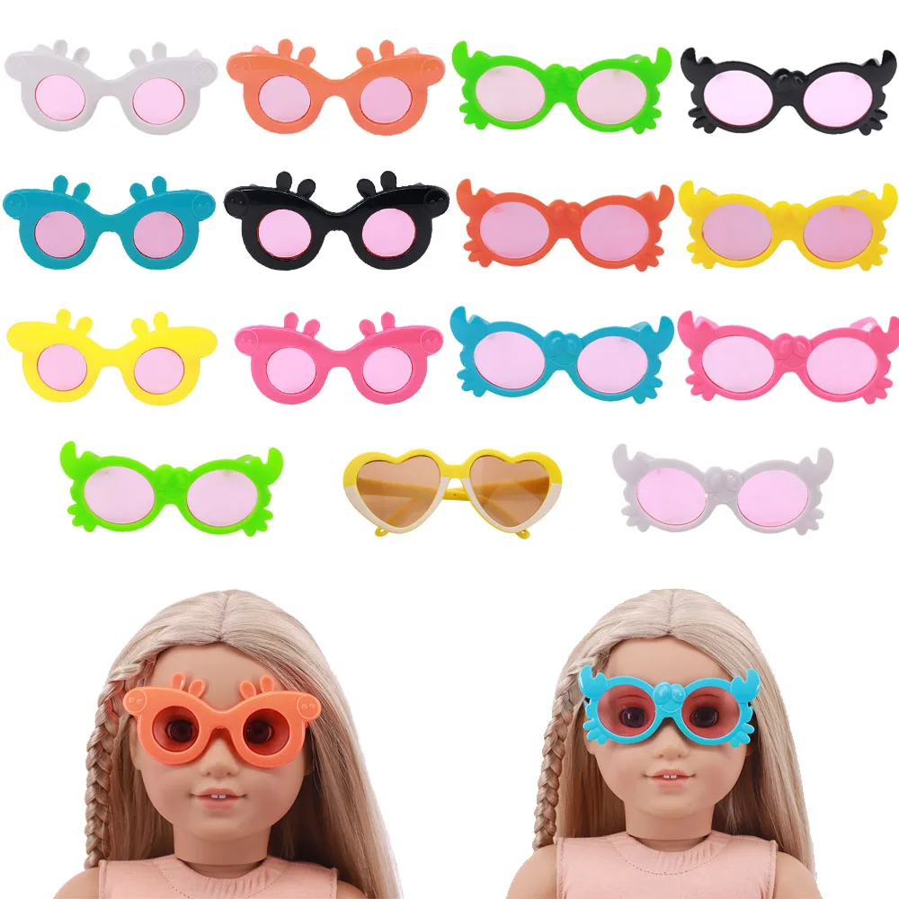 Doll Glasses Cute Shape Piggy Crab For 18 Inch American Doll Girls & 43 Cm New Born Baby,Our Generation,Gifts For Accessories