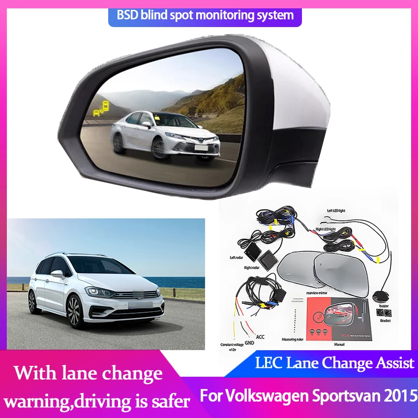 Car BSD BSM for Volkswagen Sportsvan 2015 Blind Spot Radar Detection System Microwave Sensor Lane Driving Reversing Radar Sensor